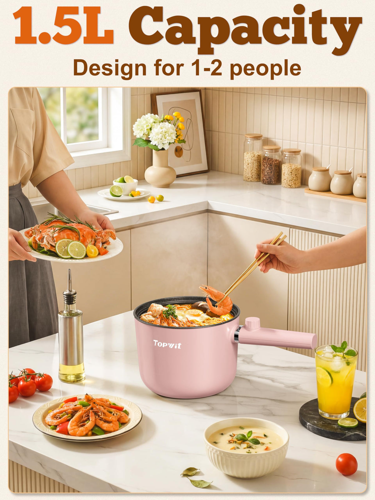 Topwit 1500ml cooker compact frame ideal for small spaces