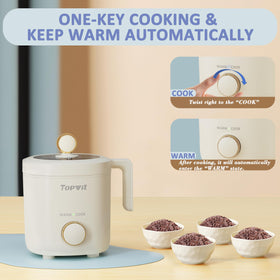 TopWit 2-cups uncooked capacity ideal for 1–3 servings in small spaces.
