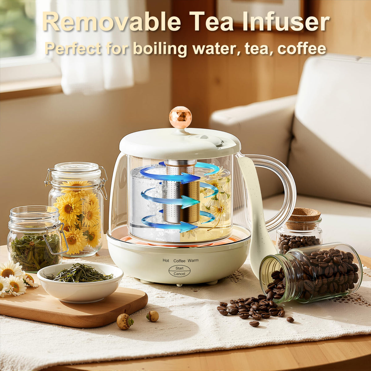 TopWit ceramic-glazed interior cleans easily after tea or coffee