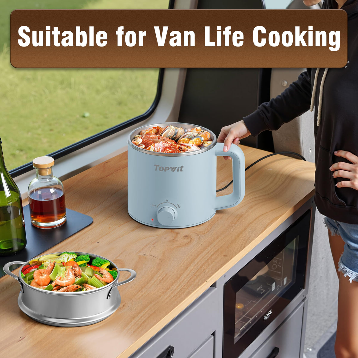 TopWit dorm office portable cooker fits small spaces.