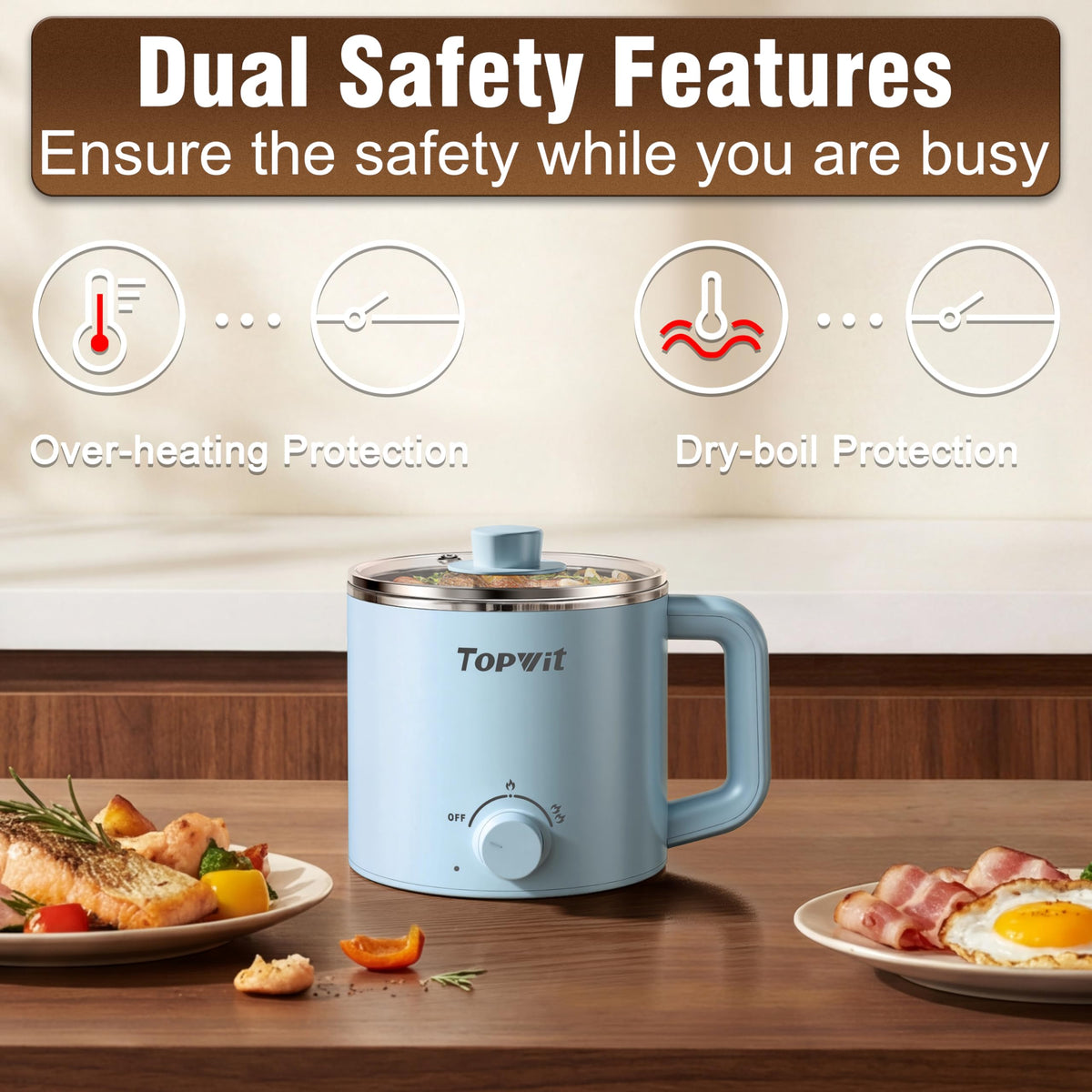 TopWit double wall frost exterior stays cool to touch.