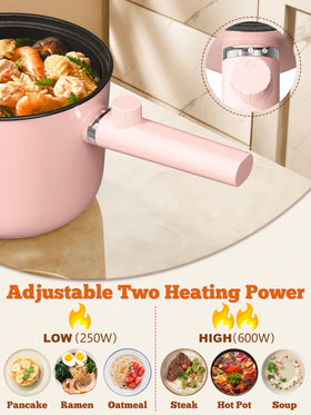 Topwit dual power control enables low heat for oats or high heat for sauté