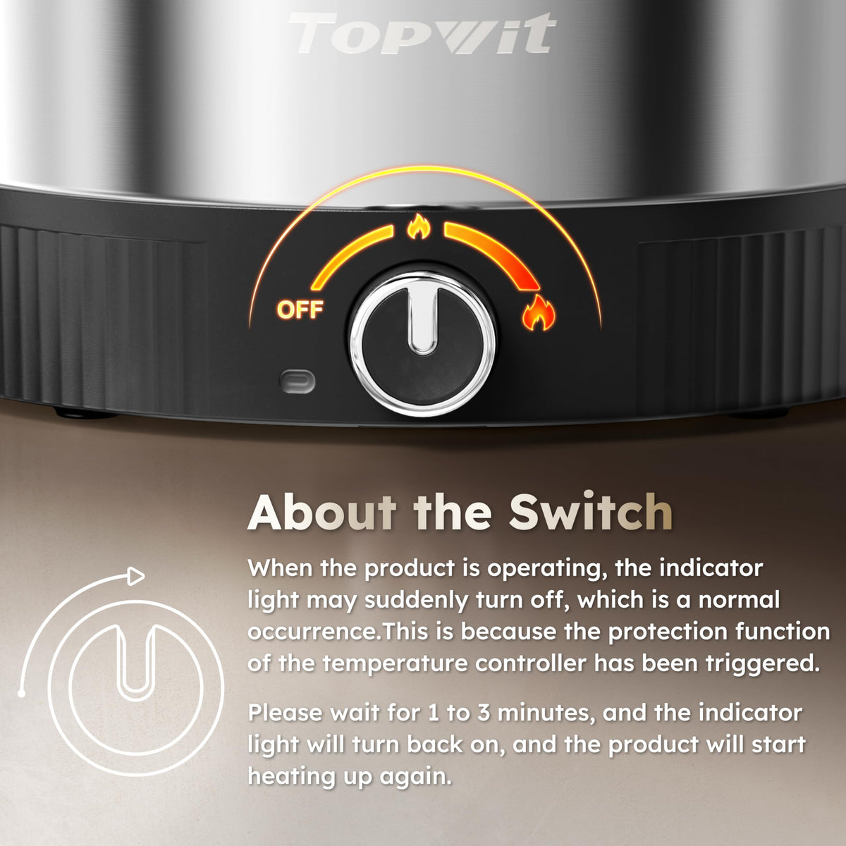 TopWit easy-clean inner pot highlights simple post-meal cleanup process.