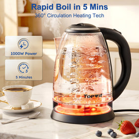TopWit 2L kettle lid with secure seal for quick, safe boiling.