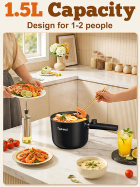 Topwit electric pot 1.5L capacity ideal for 1–2 servings