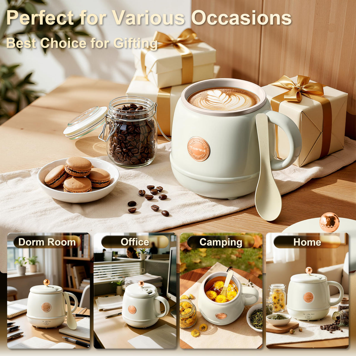 TopWit travel kettle shows temperature control display for customized drinks