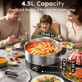 TopWit family-dinner setup shows the 4.5L pot supporting shared meals.