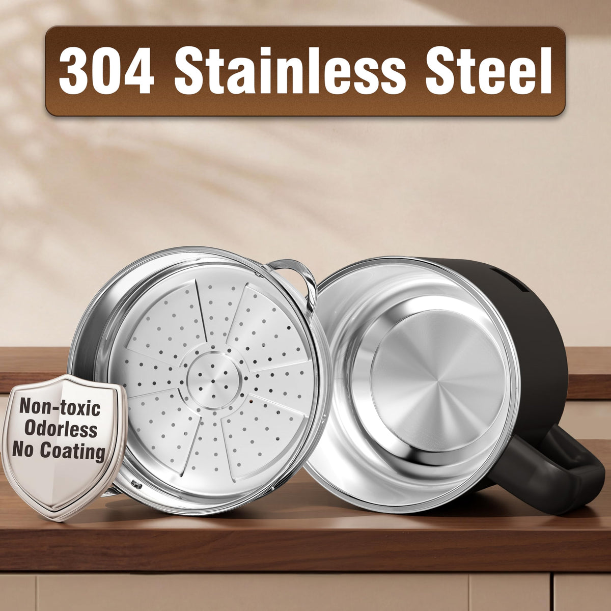 Topwit inner pot 304 stainless steel for safe, non-toxic cooking.