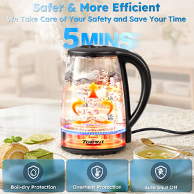 TopWit kettle features borosilicate glass for clarity and resilience