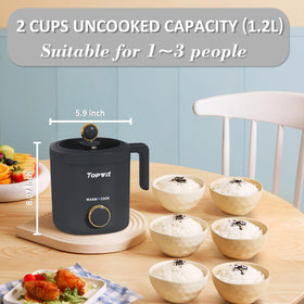 TopWit 2-cup uncooked capacity suited for 1–3 servings