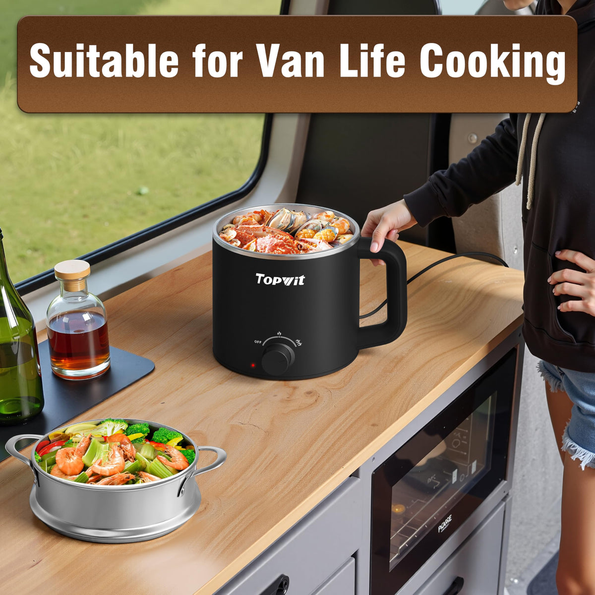 Topwit safety features overheating and boil-dry protection keep cooking safer.