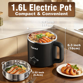 Topwit tempered glass lid allows clear monitoring without spills.