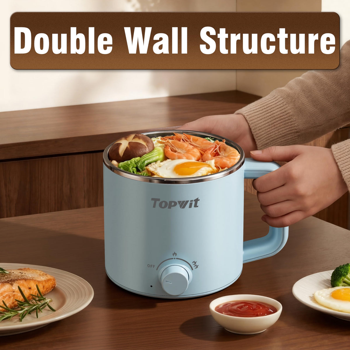 TopWit travel friendly compact cooker for on the go meals.