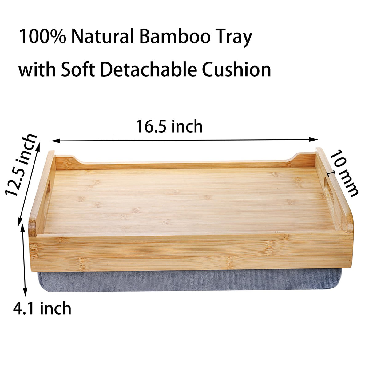 TOPZEA bamboo couch tray with handle keeps meals stable on your lap.