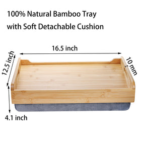 TOPZEA bamboo couch tray with handle keeps meals stable on your lap.