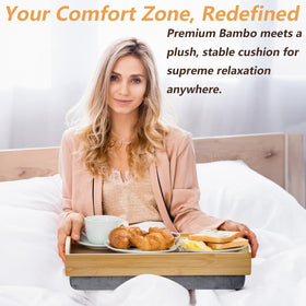 TOPZEA bed tray 16.5 x 12.5 inches fits meals and laptops.