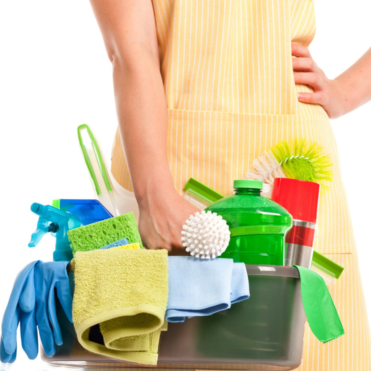 TOPZEA cleaning supplies organizer bin versatile for kitchen, bath, or garage