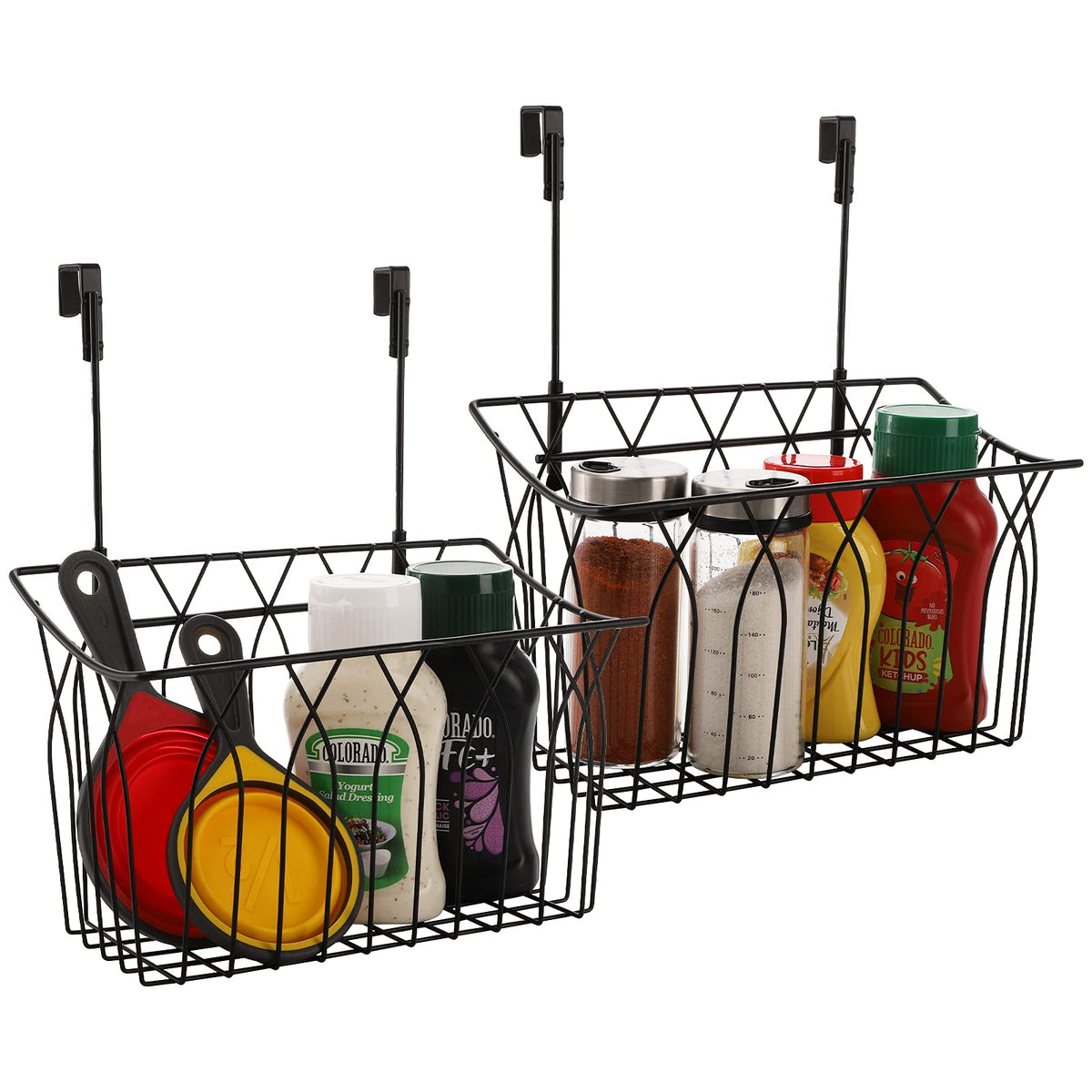 TOPZEA grid storage baskets holding cutting boards and bakeware neatly