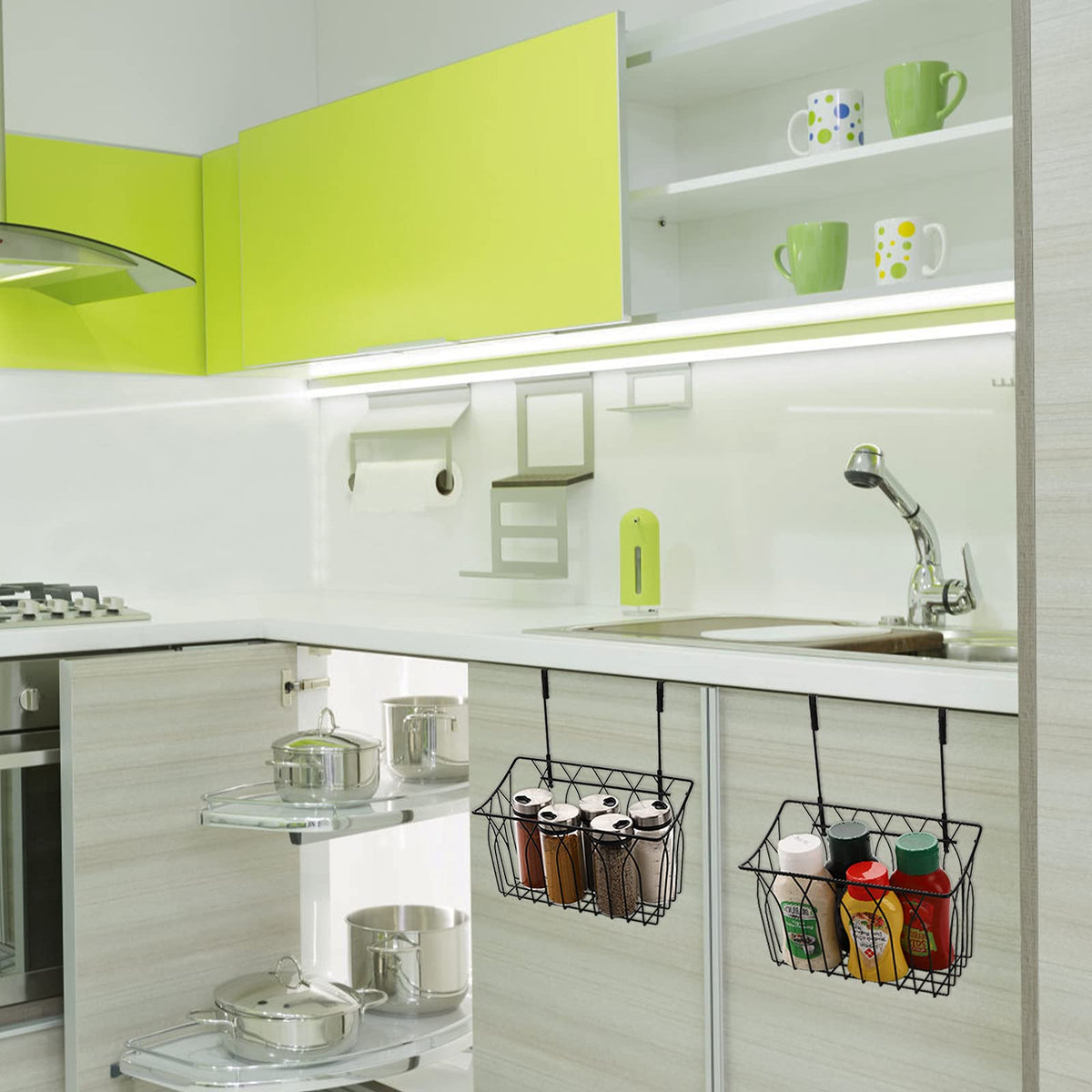 TOPZEA grid storage baskets under sink for a clutter-free space