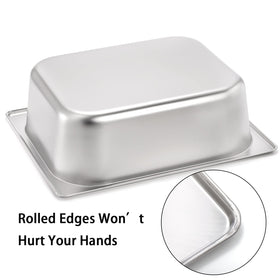 TopZEA half-size steam table pan in dining setup, great for appetizers and salads.
