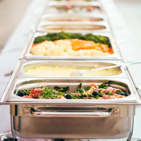 TopZEA half-size steam table pan dishwasher-clean, stainless steel for easy cleanup.