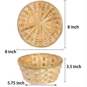 TOPZEA handwoven round basket shown as natural centerpiece