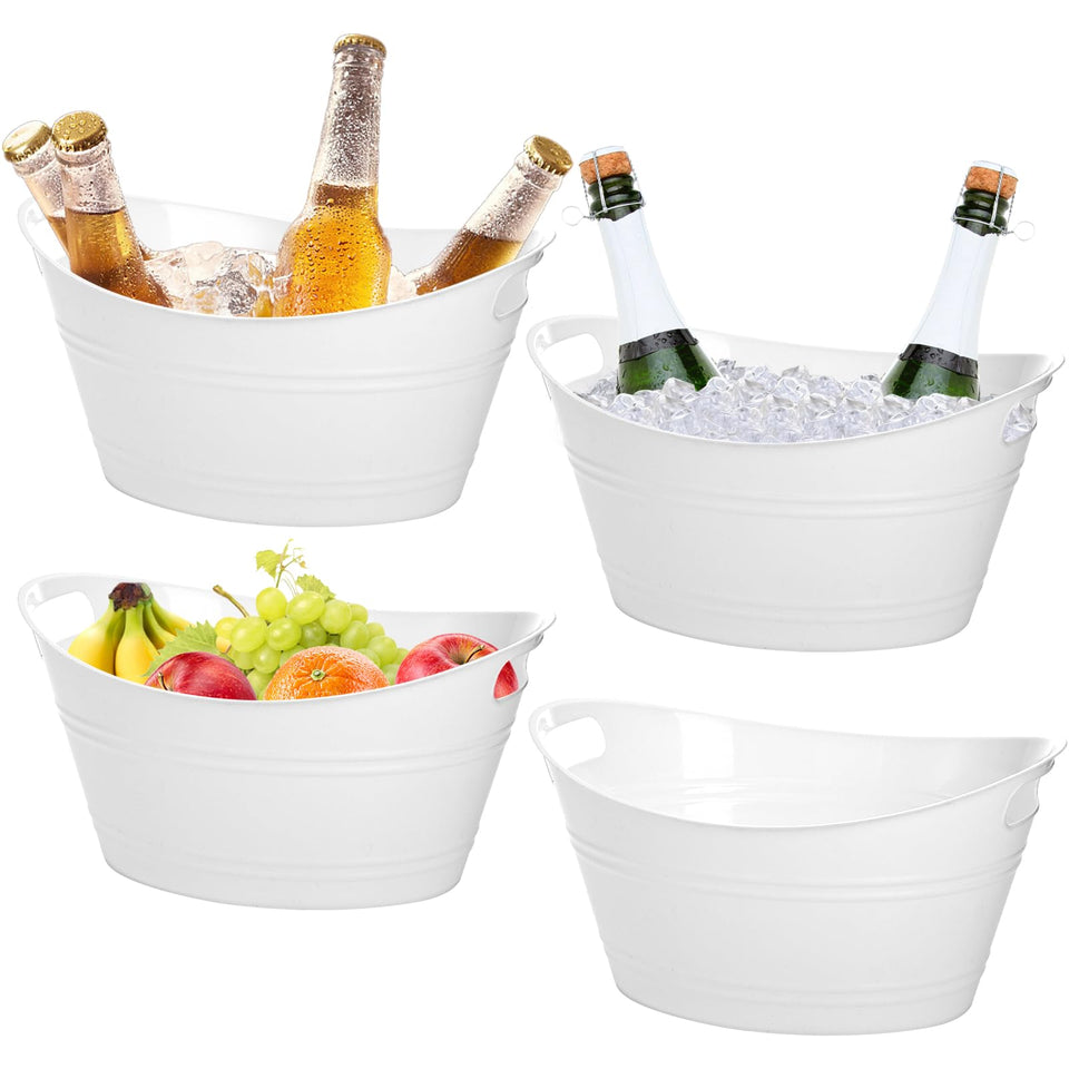 TOPZEA oval ice bucket 4-pack keeps drinks cold during parties.