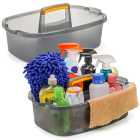 TOPZEA two-pack cleaning caddy with handle keeps bathroom supplies organized