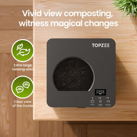 Topzee compact kitchen bin fits corner spaces to save counter area