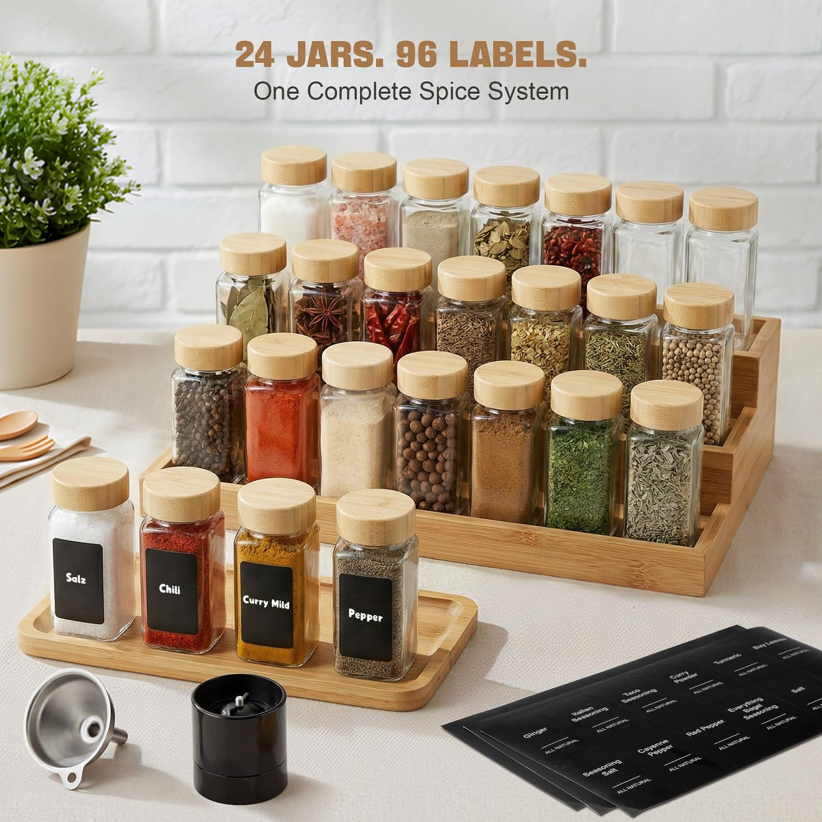 Torchero bamboo lids provide airtight seal for long-lasting freshness.