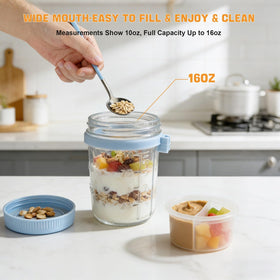Torchero jar shows removable divider for fresh topping separation
