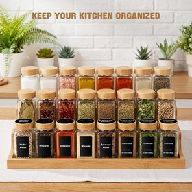 Torchero spice-rack organizer design saves cabinet space and simplifies cooking prep.