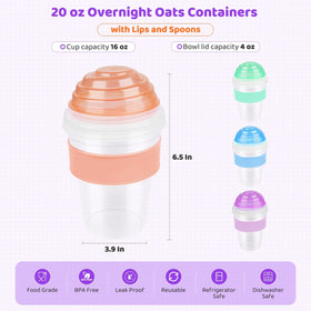 Transparent lids let you see yogurt and toppings.