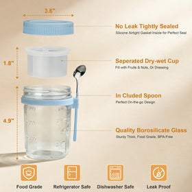 Torchero wide-mouth 16oz jar makes filling and scooping easy for meal prep