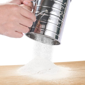 Toresano Flour Sifter stainless steel body delivers durable, easy cleaning.