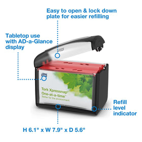 Tork AD-A-Glance display window enabling promo messaging.