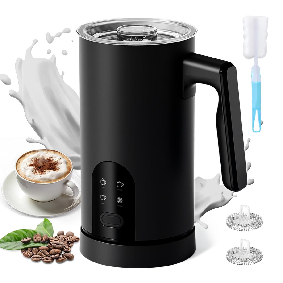 Torlaist milk frother setup shows easy one touch operation