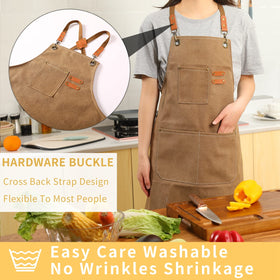Tosewever apron with large pockets keeps tools and devices within reach.