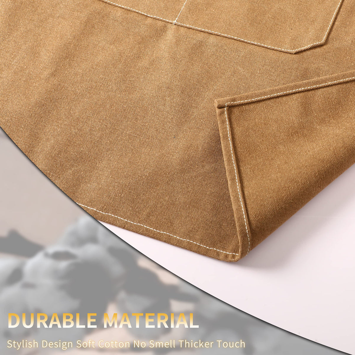 Tosewever Cappuccino Brown apron adds warm, professional look to any space.
