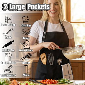 TOSHE adjustable neck strap apron ensures a comfortable fit.