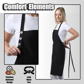 TOSHE stain-resistant finish helps keep the apron clean after spills.