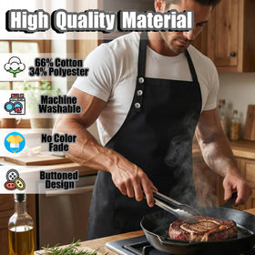 TOSHE apron with two large pockets keeps utensils handy.