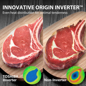 TOSHIBA 360 rapid heat circulation for crisp, oil-free results