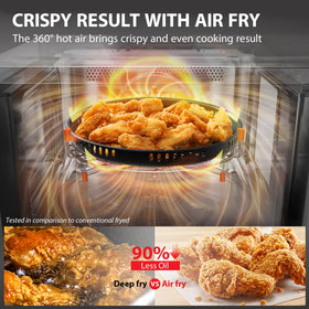 TOSHIBA Air Fryer Combo control panel with presets for easy cooking