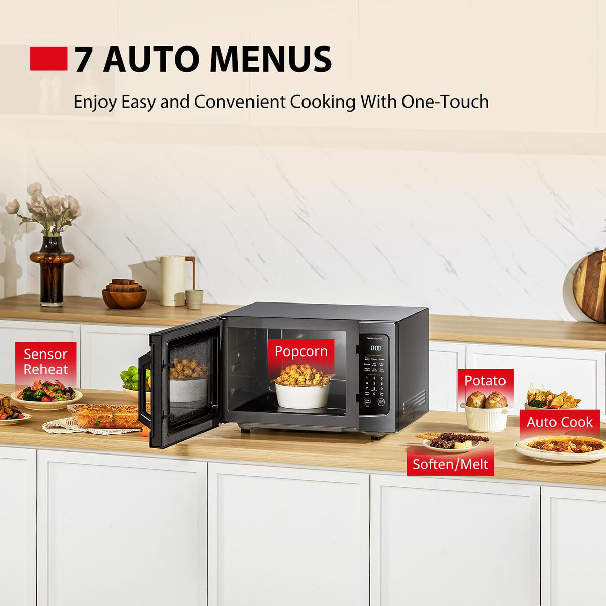 TOSHIBA black stainless steel design adds a contemporary look.