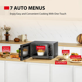 TOSHIBA black stainless steel design adds a contemporary look.