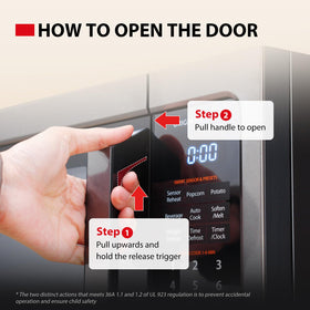 TOSHIBA easy-clean flat surface simplifies post-use wipe-downs.