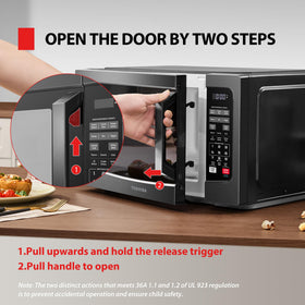 TOSHIBA EM131A5C-BS easy-clean interior designed for quick maintenance