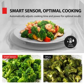 TOSHIBA EM131A5C-BS sensor reheating in action for consistent meals