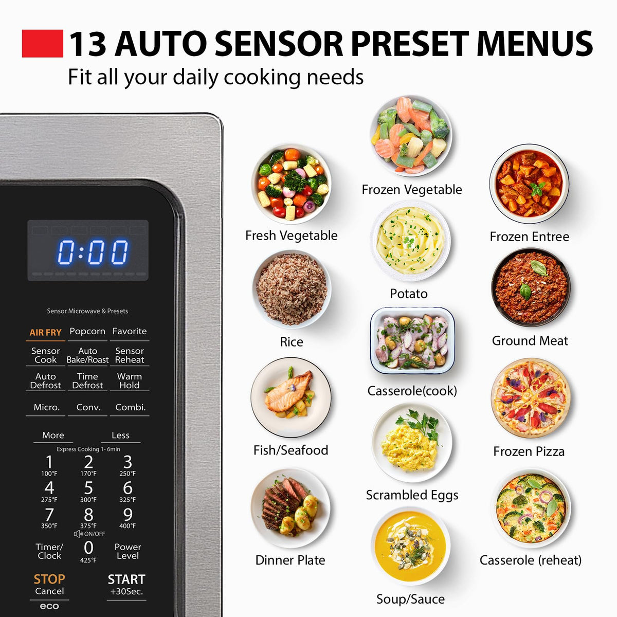 TOSHIBA ML-EC42P air fry function for healthier crispy results.